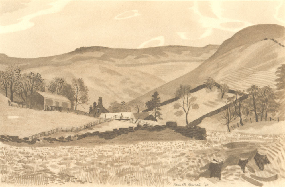 DERWENT DALE. Grainfoot Farm. Derbyshire. By Kenneth Rowntree 1948 old print